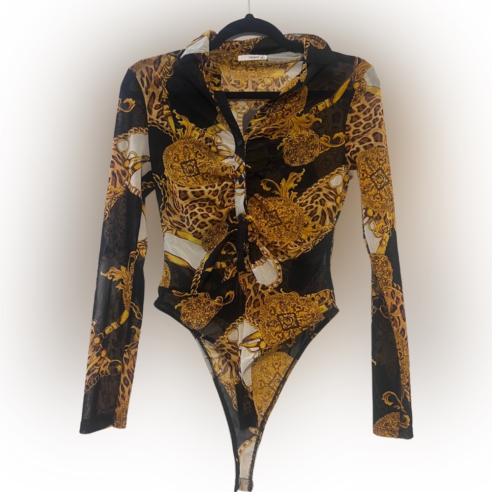 Tame My Wild Side Bodysuit - Black/combo Fashion Nova